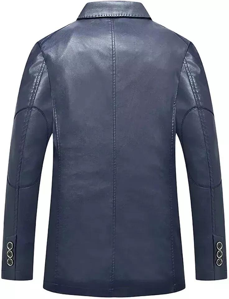 

Синій Чоловічий Піджак-Блейзер з Натуральної Шкіри Ягняти Ручної Роботи Стильний Вечірній Формальний M синій