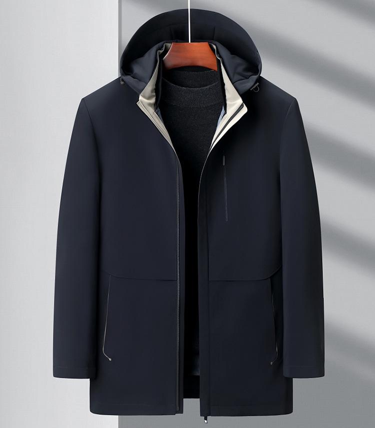 2024 Men's High-End Autumn Winter Hooded Down Jacket - Windproof, Warm, Casual Top for Middle-Aged