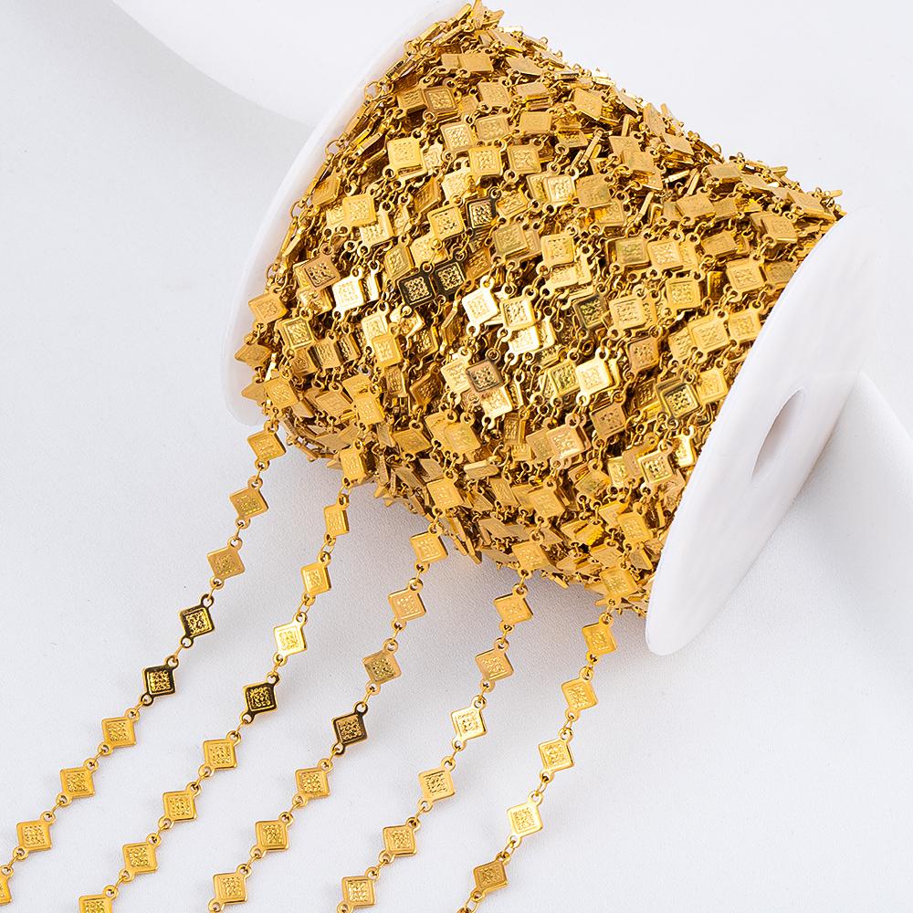 0.5meter 1meter Stainless Steel Flower Chain Roll DIY Jewelry Making Accessories Bulk Chain for Crafts for DIY Necklace Bracelet
