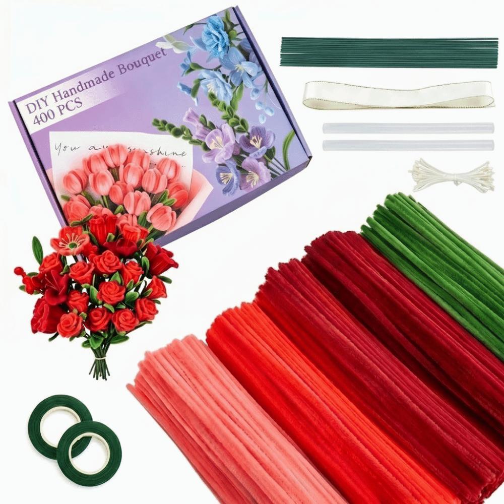 

400 Pieces 12 Inch Pipe Cleaners Multi-Color Twistable Stick Creative Flowers Craft Kit Kids F