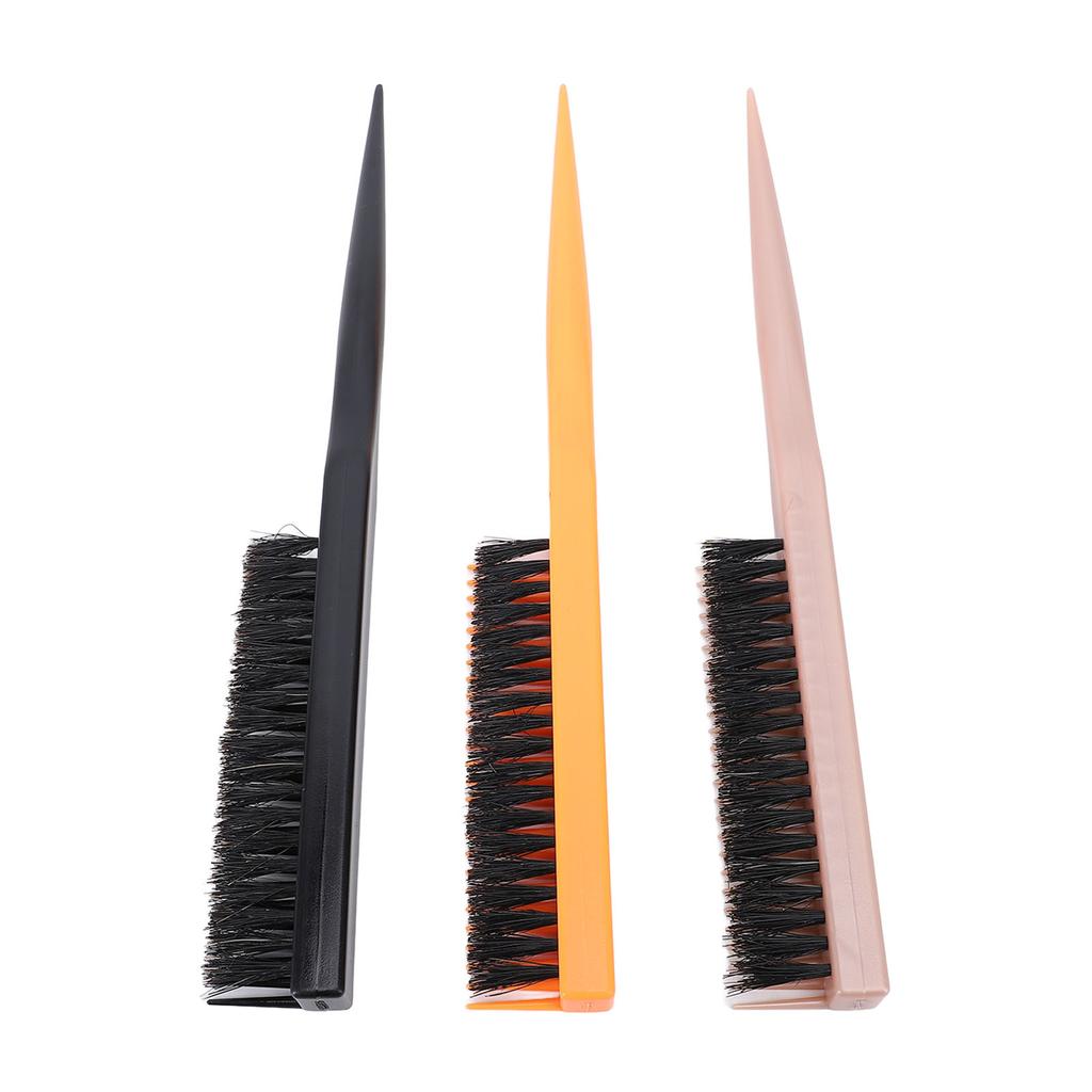 3 Pcs Rat Tail Teasing Hair Brush Add Volume Nylon Bristles 3 Row Hair Styling Teasing Brush