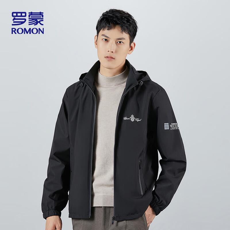 ROMON Men's Hooded Business Casual Jacket
