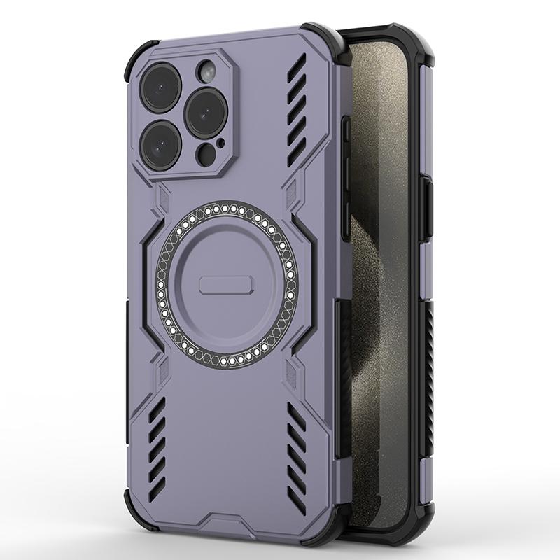 Hard Magnetic Phone Case For iPhone 15 16 Pro Max 16E Samsung Galaxy S25 Ultra A06 A16 A26 Dual-Layer Heavy Duty TPU+PC Shockproof Cover For Redmi