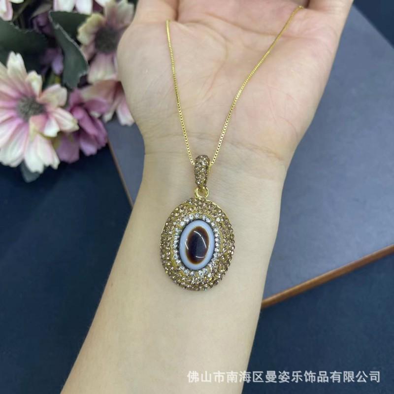 Ethnic Tibetan Style Agate Bead Jewelry Set Women Earrings Necklace Bracelet With Snake Chain