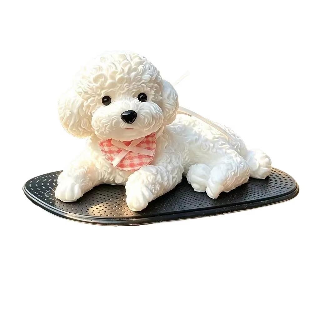 Soft Rubber Simulation Dog Realistic Texture Teddy Dog Cute Poodle Squeeze Toy Home Decor