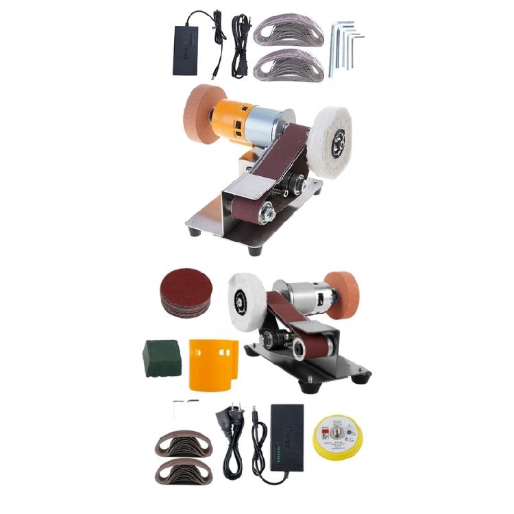 Belt Sander 15 Degree Electric Belt Sander Adjustable Speed Benches Belt Grinder for Metal Working Cutter Making Crafting