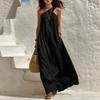 MGHR Women's Fashion Sleeveless Summer Spring Solid Color Print Casual Dresses