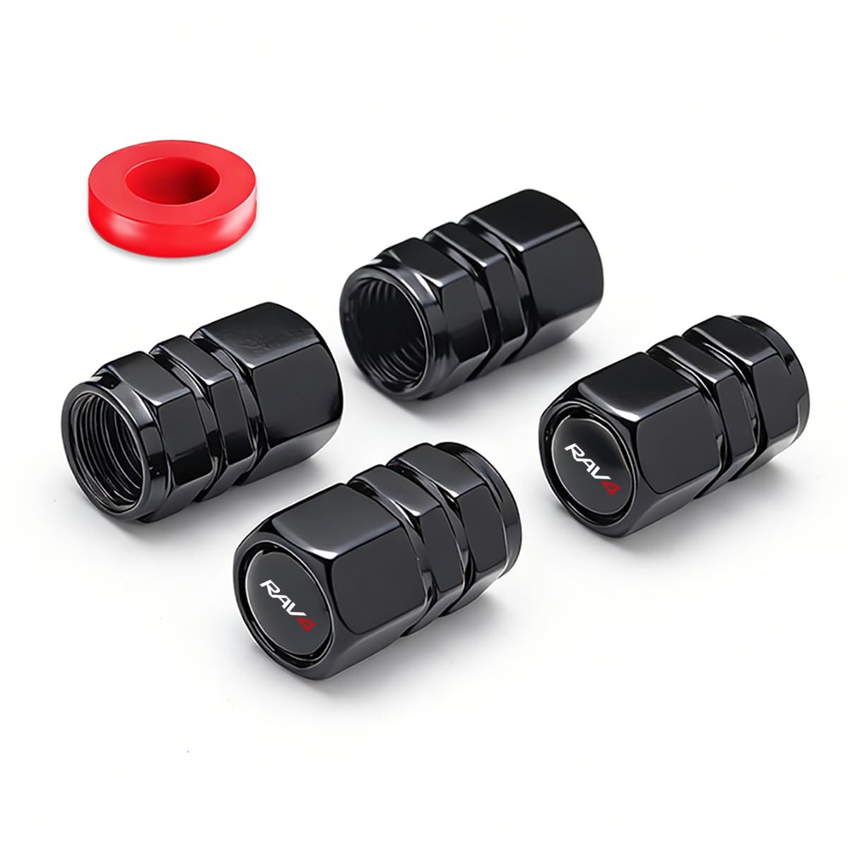 RAV4 Air Valve Cap, Hexagonal Aluminum Alloy, Corrosion Resistant, Strong RAV4 чёрный