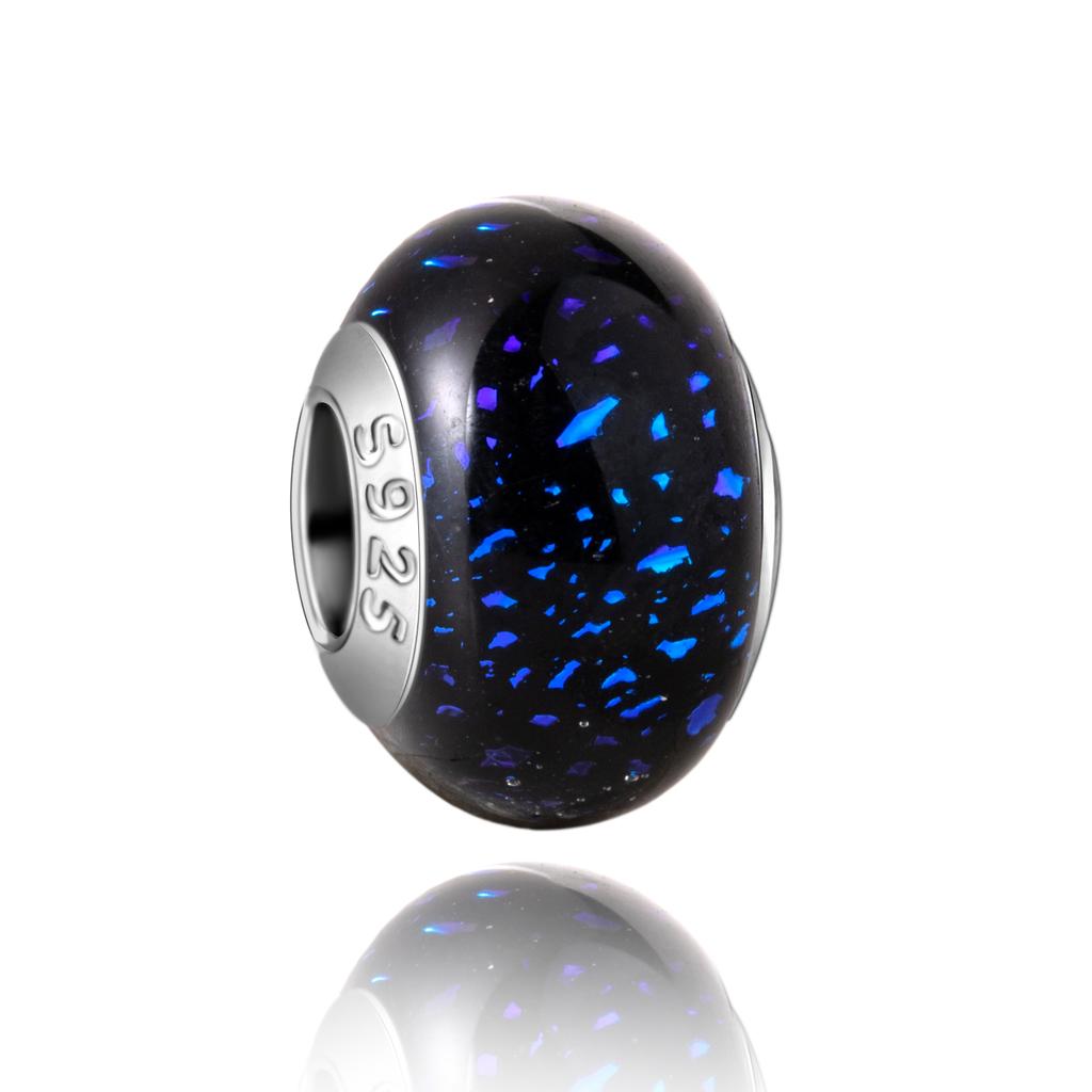 Murano Glas Serie Kupfer Weiß Herzförmiger Anhänger Passend für Armband Damen Exquisite Schmuckaccessoires Geschenke