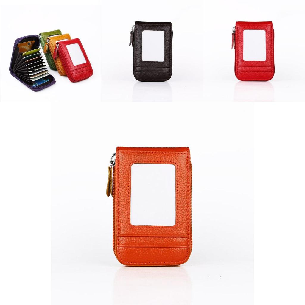 Premium Men's Wallet Genuine Leather Rfid Blocking Credit Card Holder With Zipper