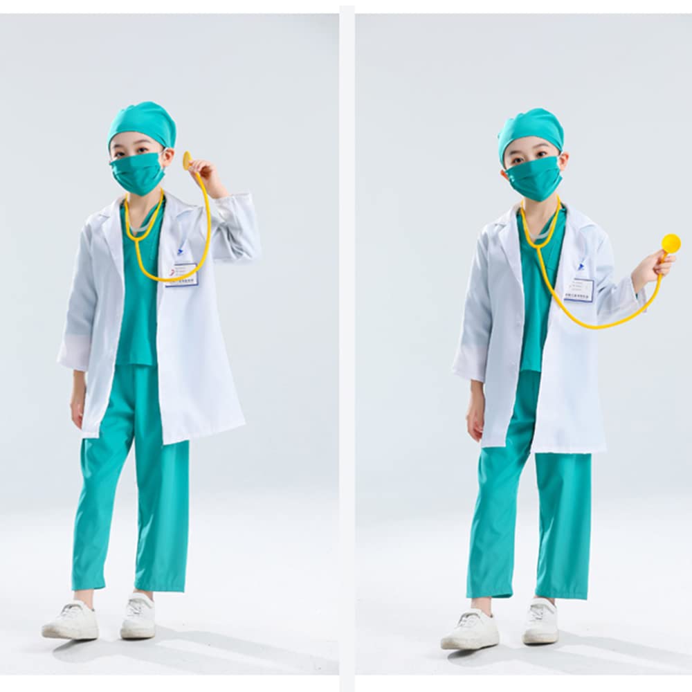 Cosplay Doctor White Surgery Costume Costume School Entrance School Cultural Stage Performance Costume [Lhyxuuk] Children's Costume, Coat, Set,