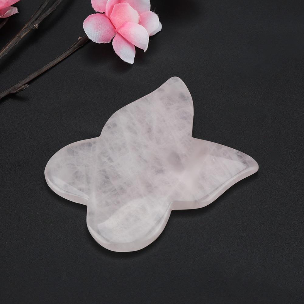 Butterfly Rose Quartz Massage Stone Deep Tissue Face Lifting Tool  Facial Guasha