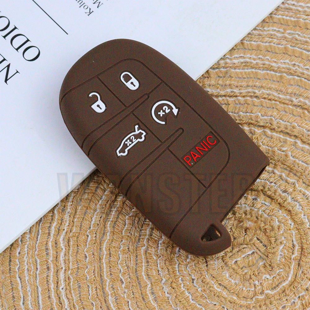 Silicone Car Key Case Cover For Jeep Renegade Compass Grand Cherokee For Chrysler Wrangler For Dodge Challenger Journey Charger