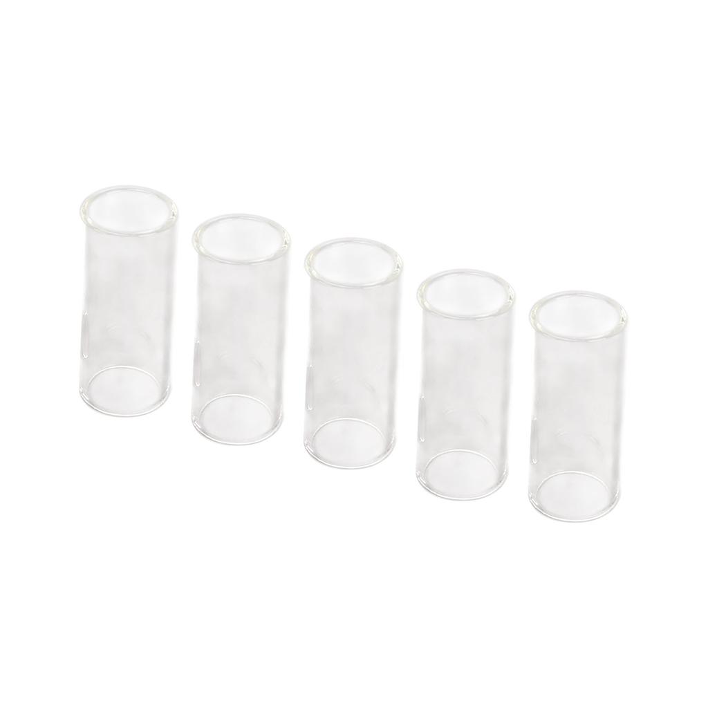5PCS Electric Guitar Slides Transparent Glass Cylindrical Slide Tone Bar 61MM Length