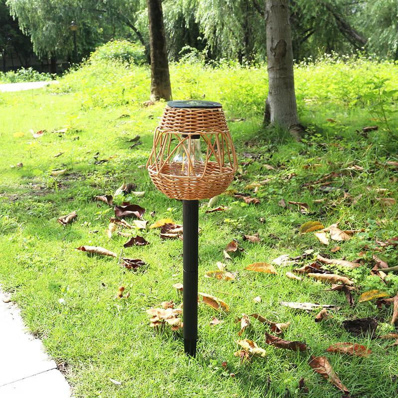 Solar Rattan Pot Garden Stake Light