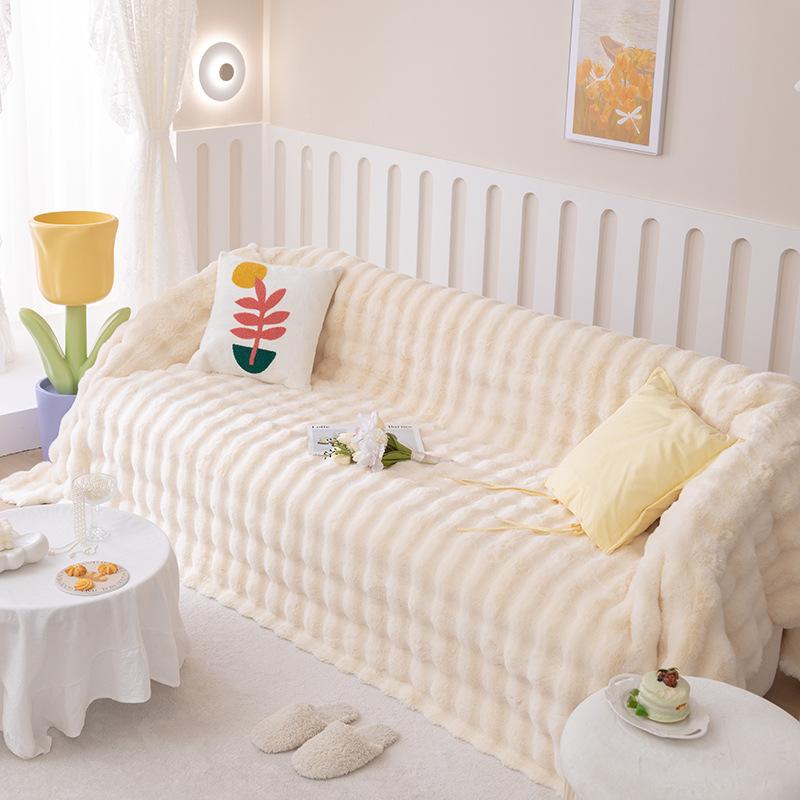 Winter Sofaüberwurf Stoff Plüsch Sofaüberwurf Handtuch Creme Stil Sofakissen Sofa Handtuch Maschinenwaschbar