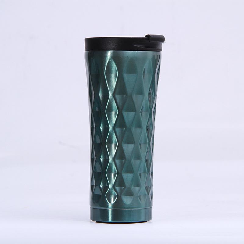 

MeyJig Термос Бутылка Ромбовидная Вакуумная Фляга Нержавеющая Сталь Изолированная Термальная Бутылка для Воды 500мл 500ml зелёный