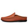Fashion Italian Genuine Leather Men Slippers Luxury Loafers Moccasins Outdoor Non-slip Man Casual Shoes Summer Sandal Half Shoes For Men