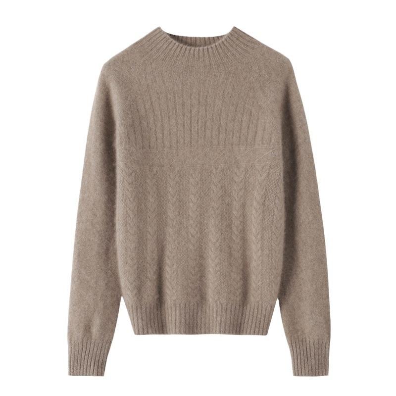 Pit Strip Twisted Flower Sweater for Women In Autumn and Winter New Skin-friendly and Versatile Cashmere Knitted Sweater Warm Base Shirt