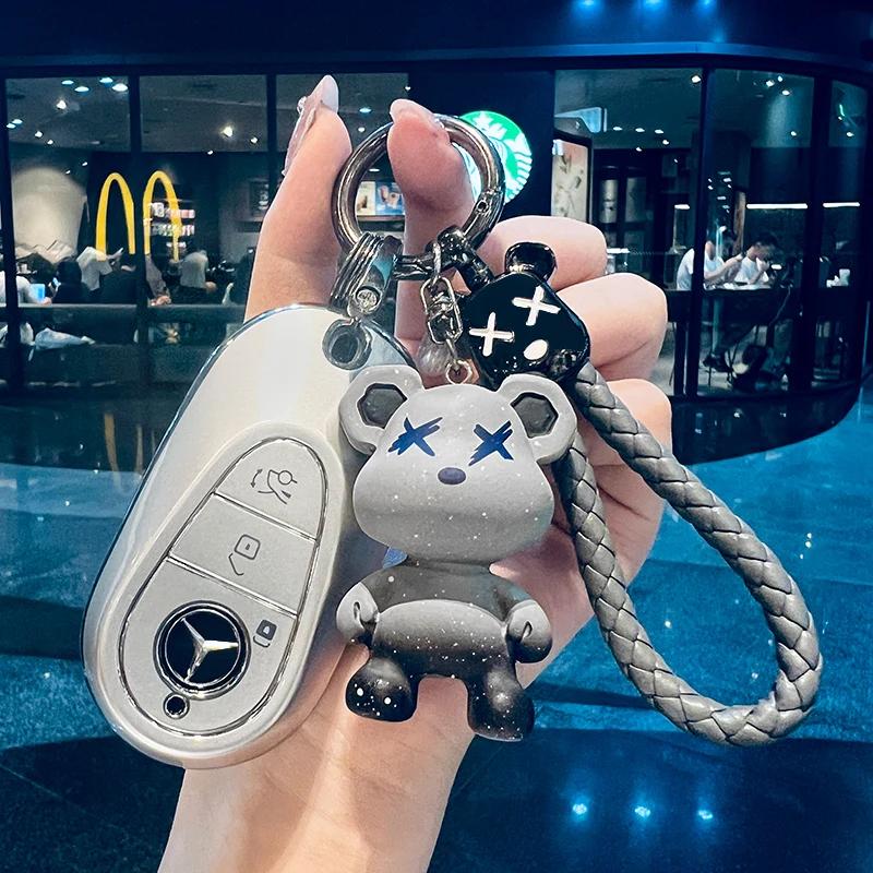 FA9for Mercedes Benz W206 W223 C S Class S350 C200 C260 C300 S400 S450 S500 S480 S580 TPU car key case cover remote holder keychain