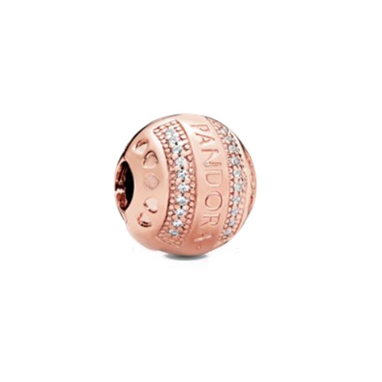 Pandora Rose Gold Logo Jewelry Accessories Women Accessories 787433CZ Rose Gold,One Size