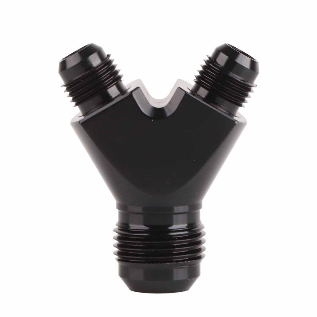 AN10 10AN auf AN6 6AN Außengewinde Y-Block Fitting Adapter Schwarz