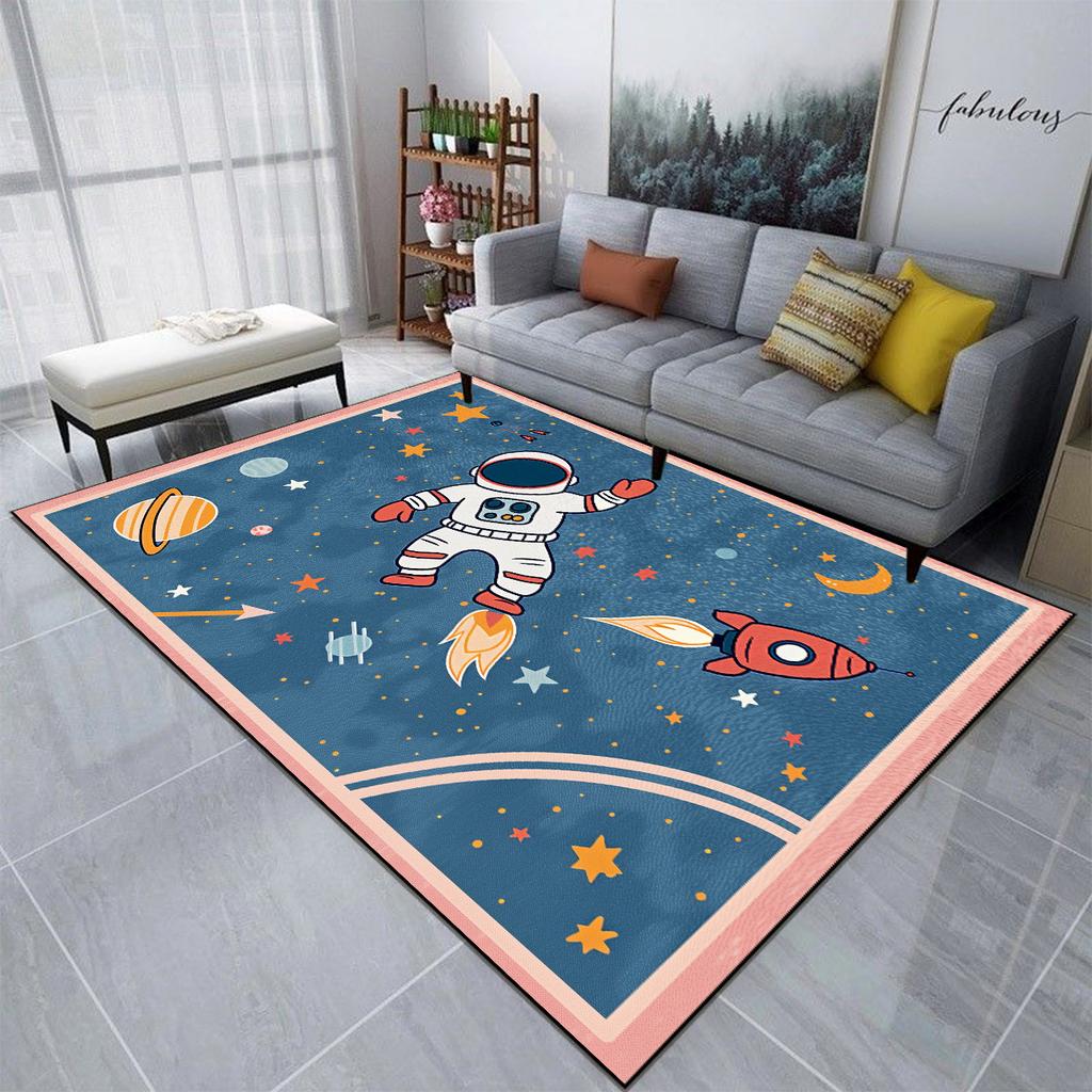 Spaceman Animation Carpet for Living Room Ins Children's Room Large Size Soft Rugs Cute Style Non-slip Washable MAT Customizable