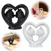 Romantic Cat Sculpture Kissing Couple Statue, Cute Heart Shaped Figurine for Desk Shelf, Parent Child Ornament Home Decor Ornament, 3D Printed
