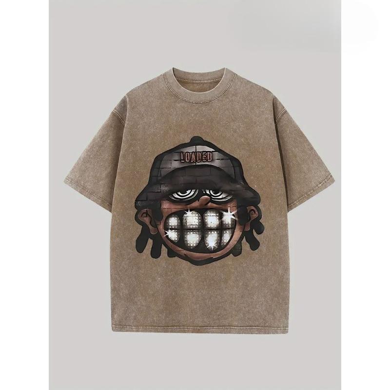 

European sizes Men s T-Shirt, High-Quality Wax Printed Cotton Retro Fashion T-Shirt, Suitable for Summer and Holiday 5XL