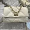 2025 Neuer Stil Rindsleder Ring-Gitter Ketten Tasche Kleine Quadratische Wolke Einzel-Schulter Cross-body Handtasche Damen