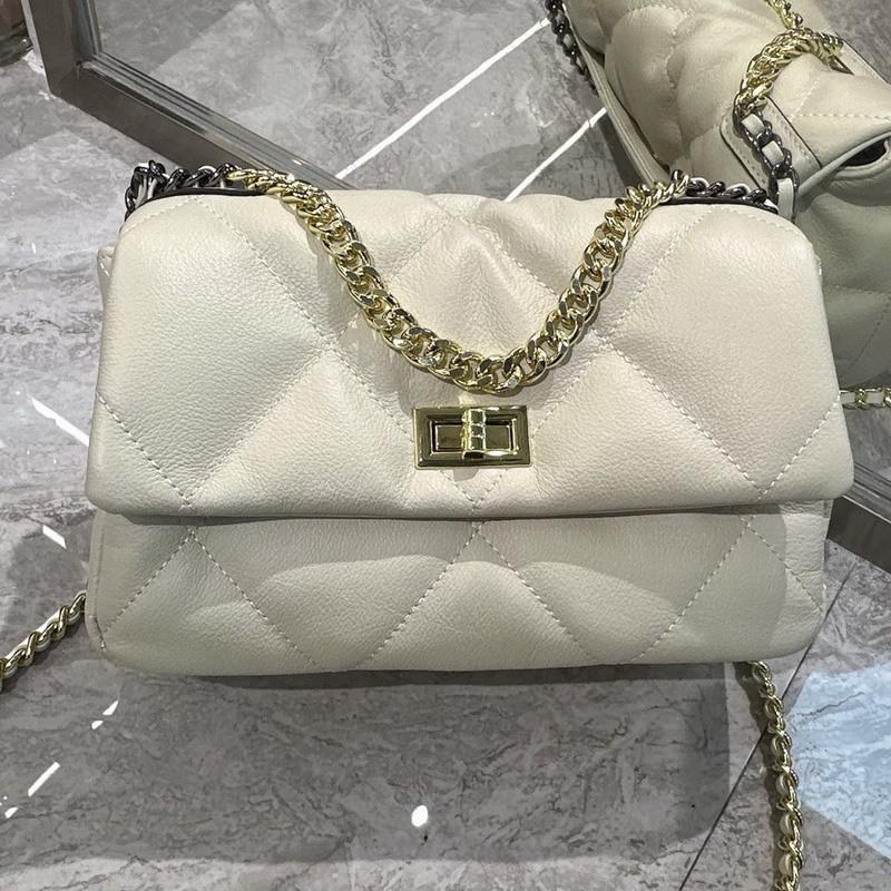 2025 Neuer Stil Rindsleder Ring-Gitter Ketten Tasche Kleine Quadratische Wolke Einzel-Schulter Cross-body Handtasche Damen