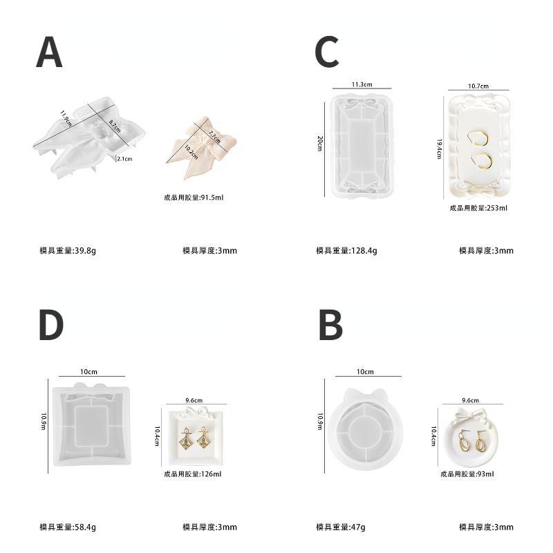 DIY Drip Glue Mold European Style Tray Lace INS Bow Storage Tray Box Silicone Plate Ornament