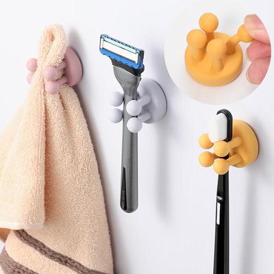 Silikon-Rasierapparathalter, selbstklebend, für Zahnbürsten, Schlüssel, Handtücher, Haken, Badezimmer-Wand-Organizer, Aufbewahrungsregal für Küchengeräte