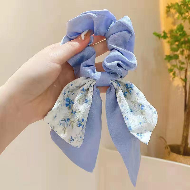 New Korean Bow Ribbon Elastic Hair Bands Women Elegant Hair Rope Elastic Ring Ties Headwear Girls Hair Accessories