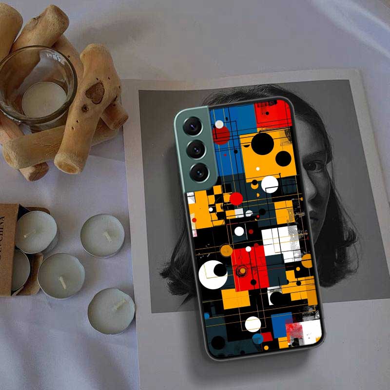 TOPLBPCS Mondrian Grid Phone Case For Samsung Galaxy S22 S25 Ultra S21 S10 Plus S26 Edge S20 S23 S24 FE Cover Silicone Soft