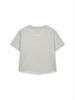 [Matinkim] GRAFFITI ROUND HEM CROP TOP IN CREAM