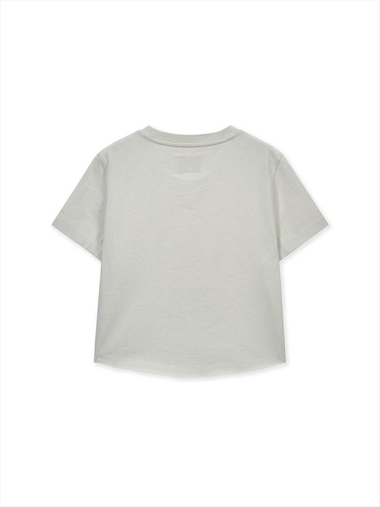 [Matinkim] GRAFFITI ROUND HEM CROP TOP IN CREAM