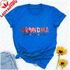 Grandma Day Cotton Shirt Customized with Grandkids Names Personalized Heart TShirt Gigi with Heart Love Tee for Granny Tops