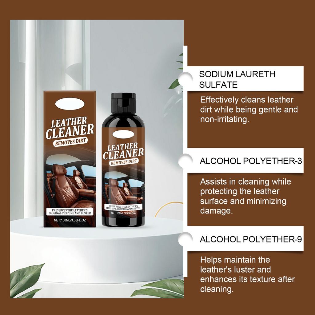 Leather Cleaner Deep Cleaning Sofa Car Seat Care 100ml