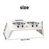 M-Modern-Elevated Pet Dog Feeder Bowls Raised Stand Double Stainless Steel Food Water Bowls