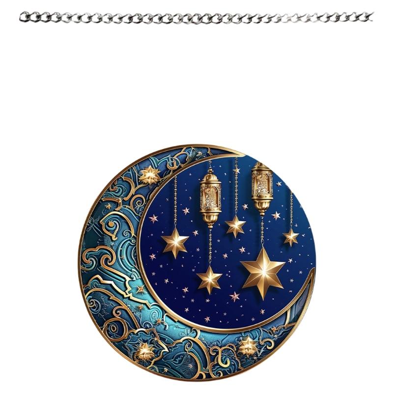 Hanging Decoration Retro Acrylics Hanging Ornaments Middle Eastern Moon Festival Supplies for Indoor and Outdoor Use
