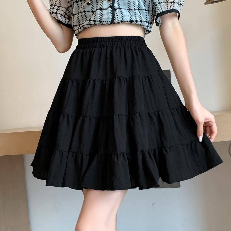 

Женская миди-юбка А-силуэта с высокой талией, черная - Весна 2025, приталенный дизайн M чёрный