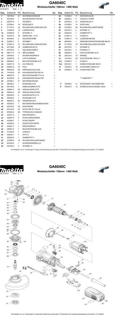 Angle Grinder Makita GA6040CF01