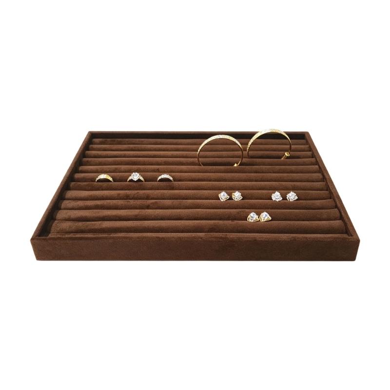Jewelry Storage Tray Fabric Lined 35x24cm Container For Rings Necklaces Earrings And Bracelets Featuring Secure Structure