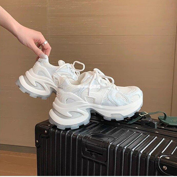 Four Seasons Platform Daddy Shoes Women's 2025 Summer Korean Edition Breathable Versatile Lightweight Non-slip Casual Sneakers Trendy and Comfortable