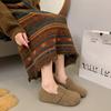 Doudou Shoes Autumn And Winter One-Pedal Lazy Shoes Versatile Flat-Soled New Birkenstocks Women'S Suede Large-Size Annual Single Shoes