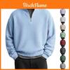 Minimalist Stand Collar Long Sleeve Mens Hoodie With Polyester Fabric For Casual Wear