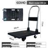 Foldable Silent Flatbed Hand Truck - Portable Plastic Cart for Household Cargo Hauling