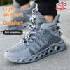 Man Boots Safety Shoes Puncture-Proof Work Shoes Men Lightweight Work Sneakers Steel Toe Shoes Safety Boots Indestructible Shoes