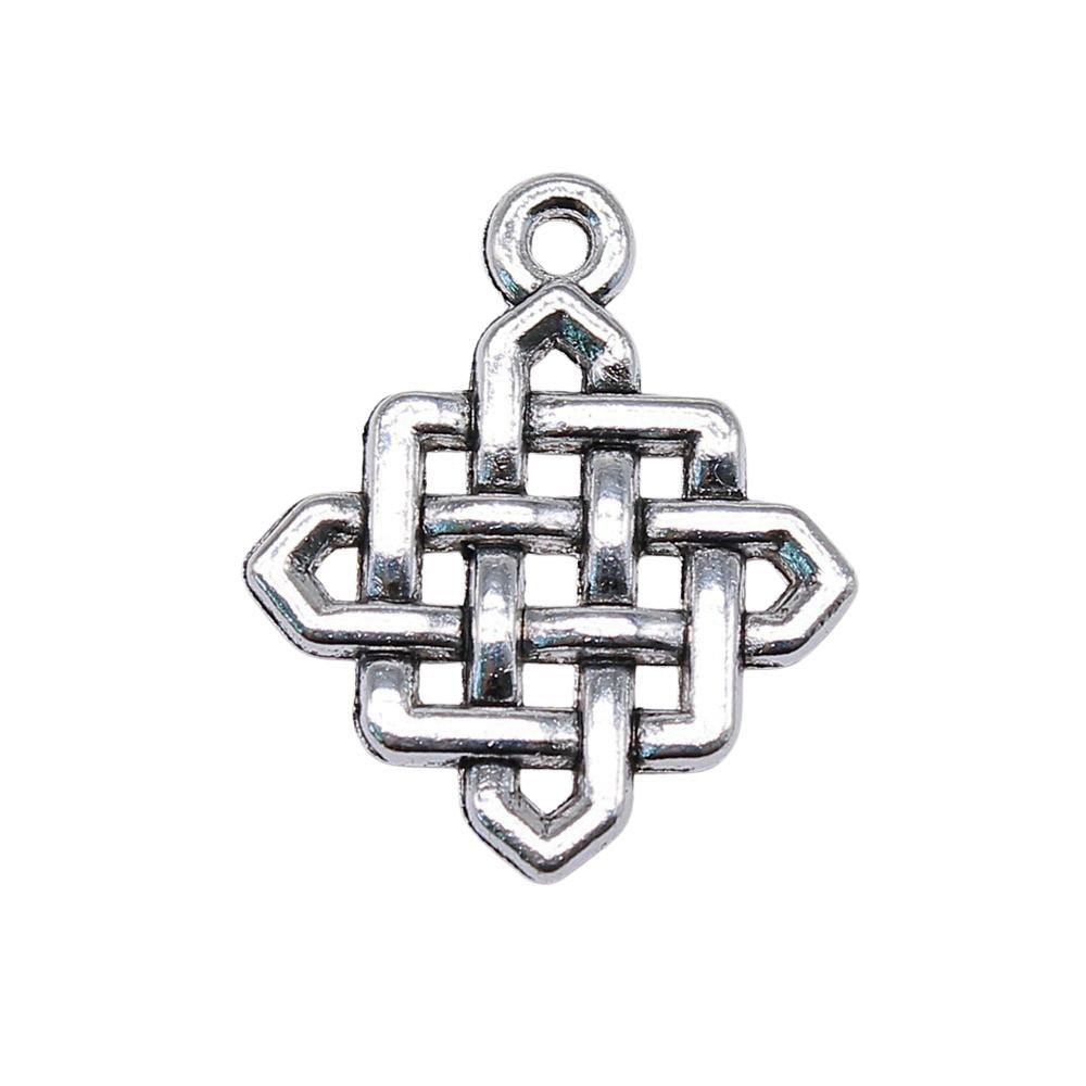 Chinese Knot Charms Antique Alloy Pendants For Traditional Lucky Jewelry